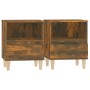 Mesitas de noche 2 unidades roble ahumado 40x35x50 cm de vidaXL, Mesitas de noche - Ref: Foro24-821805, Precio: 70,36 €, Desc...