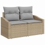 Conjunto de sofá de jardín con cojín 6 pcs Beige Poliratán en Sofás de exterior | Comprar online en Foru.es