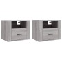 Mesitas de noche de pared 2 uds gris Sonoma 50x36x40 cm de vidaXL, Mesitas de noche - Ref: Foro24-816893, Precio: 82,52 €, De...