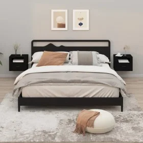 Mesitas de noche de pared 2 uds negro 50x36x40 cm de vidaXL, Mesitas de noche - Ref: Foro24-816883, Precio: 80,22 €, Descuent...