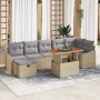 Conjunto de sofá de jardín con cojín 8 pcs Beige Poliratán en Sofás de exterior | Comprar online en Foru.es