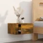 Mesita de noche de pared color roble ahumado 50x36x25 cm de vidaXL, Mesitas de noche - Ref: Foro24-816850, Precio: 27,73 €, D...