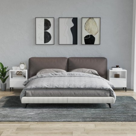 Mesitas de noche 2 unidades blanco brillante 40x35x50 cm de vidaXL, Armarios y almacenamiento - Ref: Foro24-821815, Precio: 8...