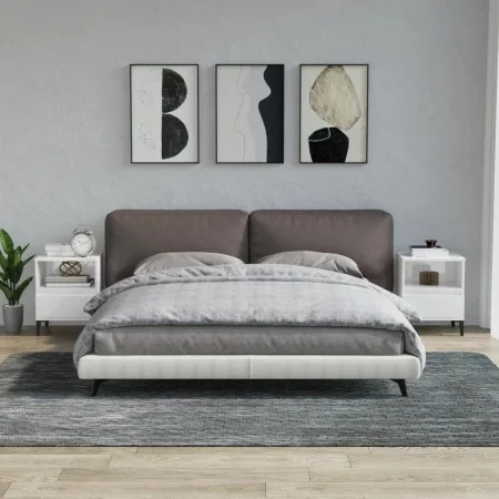 Mesitas de noche 2 unidades blanco brillante 40x35x50 cm de vidaXL, Armarios y almacenamiento - Ref: Foro24-821815, Precio: 8...