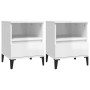 Mesitas de noche 2 unidades blanco brillante 40x35x50 cm de vidaXL, Armarios y almacenamiento - Ref: Foro24-821815, Precio: 8...