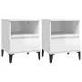 Mesitas de noche 2 unidades blanco brillante 40x35x50 cm de vidaXL, Armarios y almacenamiento - Ref: Foro24-821815, Precio: 8...