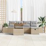 Conjunto de sofá de jardín con cojín 6 pcs Beige Poliratán en Sofás de exterior | Comprar online en Foru.es