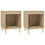 Mesitas de noche 2 unidades roble Sonoma 40x35x50 cm de vidaXL, Mesitas de noche - Ref: Foro24-821865, Precio: 50,34 €, Descu...