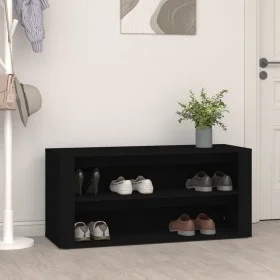 Mueble zapatero de madera contrachapada negro 100x35x45 cm de vidaXL, Zapateros y organizadores de calzado - Ref: Foro24-8169...