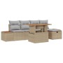 Conjunto de sofá de jardín con cojín 6 pcs Beige Poliratán en Sofás de exterior | Comprar online en Foru.es