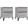 Mesitas de noche 2 unidades gris Sonoma 40x35x50 cm de vidaXL, Taquillas y armarios de almacenamiento - Ref: Foro24-821855, P...