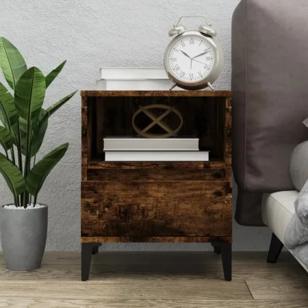 Mesita de noche roble ahumado 40x35x50 cm de vidaXL, Armarios y almacenamiento - Ref: Foro24-821820, Precio: 43,52 €, Descuen...