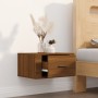Mesita de noche de pared color roble marrón 50x36x25 cm de vidaXL, Mesitas de noche - Ref: Foro24-816854, Precio: 31,97 €, De...