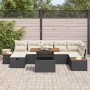 Conjunto de sofá de jardín con cojín 8 pcs Negro Poliratán en Sofás de exterior | Comprar online en Foru.es