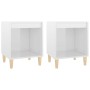 Mesitas de noche 2 unidades blanco brillante 40x35x50 cm de vidaXL, Mesitas de noche - Ref: Foro24-821863, Precio: 58,52 €, D...