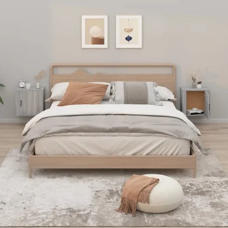Mesitas de noche de pared 2 uds gris Sonoma 50x30x47 cm de vidaXL, Mesitas de noche - Ref: Foro24-816877, Precio: 44,95 €, De...