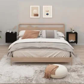 Mesitas de noche de pared 2 uds negro 50x30x47 cm de vidaXL, Mesitas de noche - Ref: Foro24-816867, Precio: 52,73 €, Descuent...