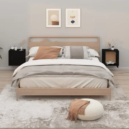 Mesitas de noche de pared 2 uds negro 50x30x47 cm de vidaXL, Mesitas de noche - Ref: Foro24-816867, Precio: 52,73 €, Descuent...