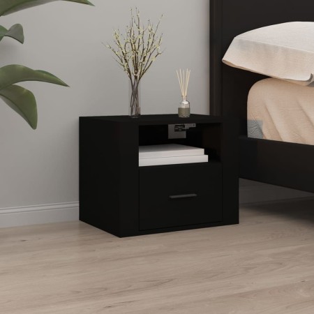 Mesita de noche de pared negro 50x36x40 cm de vidaXL, Mesitas de noche - Ref: Foro24-816882, Precio: 47,89 €, Descuento: %