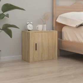 Mesita de noche de pared color roble Sonoma 50x30x47 cm de vidaXL, Mesitas de noche - Ref: Foro24-816870, Precio: 35,40 €, De...
