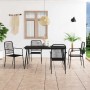 Set de comedor de jardín 5 pzas cuerda de algodón y acero negro en Conjuntos de jardín | Comprar online en Foru.es