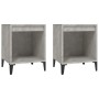 Mesitas de noche 2 unidades gris hormigón 40x35x50 cm de vidaXL, Mesitas de noche - Ref: Foro24-821883, Precio: 47,09 €, Desc...