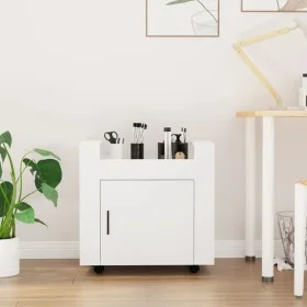 Carrito de escritorio madera contrachapada blanco 60x45x60 cm de vidaXL, Carros e islas - Ref: Foro24-816608, Precio: 50,98 €...