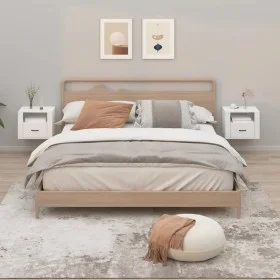 Mesitas de noche de pared 2 uds blanco brillante 50x36x40 cm de vidaXL, Mesitas de noche - Ref: Foro24-816885, Precio: 84,59 ...