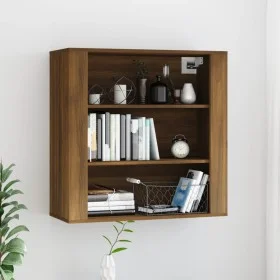 Armario de pared madera contrachapada marrón roble 80x33x80 cm de vidaXL, Aparadores - Ref: Foro24-816599, Precio: 65,18 €, D...