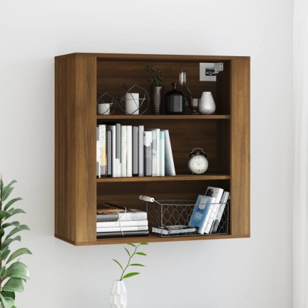 Armario de pared madera contrachapada marrón roble 80x33x80 cm de vidaXL, Aparadores - Ref: Foro24-816599, Precio: 66,66 €, D...