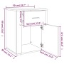 Mesita de noche madera contrachapada gris hormigón 50x36x60 cm de vidaXL, Mesitas de noche - Ref: Foro24-816724, Precio: 56,8...