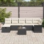 Conjunto de sofá de jardín con cojín 8 pcs Negro Poliratán en Sofás de exterior | Comprar online en Foru.es