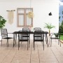 Set de comedor de jardín 7 pzas cuerda de algodón y acero negro en Conjuntos de jardín | Comprar online en Foru.es