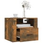 Mesita de noche de pared roble ahumado 50x36x40 cm de vidaXL, Mesitas de noche - Ref: Foro24-816890, Precio: 45,67 €, Descuen...