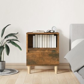 Mesita de noche roble ahumado 40x35x50 cm de vidaXL, Mesitas de noche - Ref: Foro24-821804, Precio: 34,80 €, Descuento: %