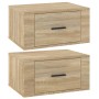 Mesitas de noche de pared 2 uds color roble Sonoma 50x36x25 cm de vidaXL, Mesitas de noche - Ref: Foro24-816847, Precio: 66,2...