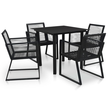 Juego de comedor de jardín 5 piezas ratán PVC negro en Conjuntos de jardín | Comprar online en Foru.es