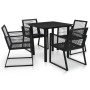 Juego de comedor de jardín 5 piezas ratán PVC negro en Conjuntos de jardín | Comprar online en Foru.es