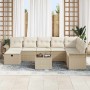Conjunto de sofá de jardín con cojín 9 pcs Beige Poliratán en Sofás de exterior | Comprar online en Foru.es