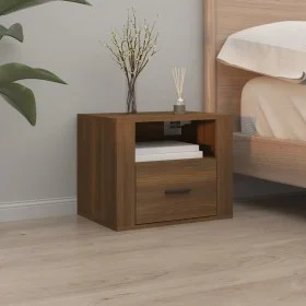 Brown oak wall bedside table 50x36x40 cm by vidaXL, Nightstands - Ref: Foro24-816894, Price: 46,39 €, Discount: %