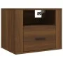 Mesita de noche de pared roble marrón 50x36x40 cm de vidaXL, Mesitas de noche - Ref: Foro24-816894, Precio: 46,39 €, Descuent...