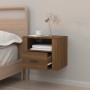 Mesita de noche de pared roble marrón 50x36x40 cm de vidaXL, Mesitas de noche - Ref: Foro24-816894, Precio: 47,18 €, Descuent...