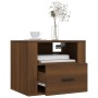 Mesita de noche de pared roble marrón 50x36x40 cm de vidaXL, Mesitas de noche - Ref: Foro24-816894, Precio: 47,18 €, Descuent...