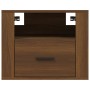 Mesita de noche de pared roble marrón 50x36x40 cm de vidaXL, Mesitas de noche - Ref: Foro24-816894, Precio: 47,18 €, Descuent...
