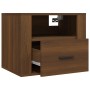 Mesita de noche de pared roble marrón 50x36x40 cm de vidaXL, Mesitas de noche - Ref: Foro24-816894, Precio: 47,18 €, Descuent...