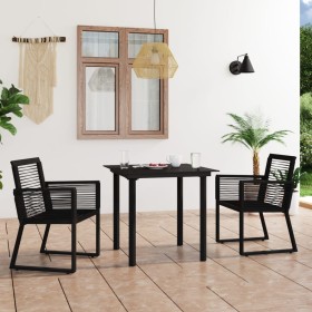 Juego de comedor de jardín 3 piezas ratán PVC negro en Conjuntos de jardín | Comprar online en Foru.es
