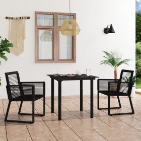 Juego de comedor de jardín 3 piezas ratán PVC negro en Conjuntos de jardín | Comprar online en Foru.es