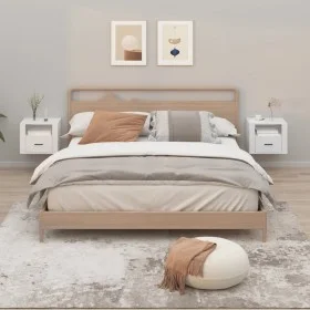 Mesitas de noche de pared 2 uds blanco 50x36x40 cm de vidaXL, Mesitas de noche - Ref: Foro24-816881, Precio: 70,01 €, Descuen...