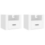 Mesitas de noche de pared 2 uds blanco 50x36x40 cm de vidaXL, Mesitas de noche - Ref: Foro24-816881, Precio: 70,72 €, Descuen...