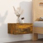 Mesitas de noche de pared 2 uds color roble ahumado 50x36x25 cm de vidaXL, Mesitas de noche - Ref: Foro24-816851, Precio: 53,...